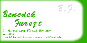 benedek furszt business card