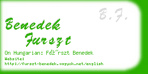 benedek furszt business card